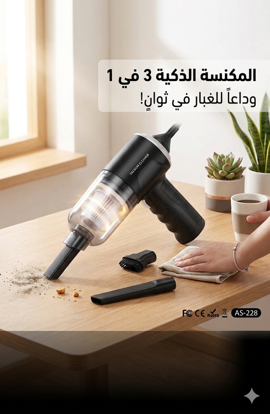 ✨ Smart Vacuum Cleaner Pro – قوة شفط عالية وتنظيف عميق بدون جهد